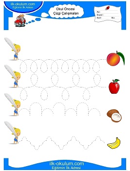 Çocuklar İçin Çizgi Çalışma Sayfaları 